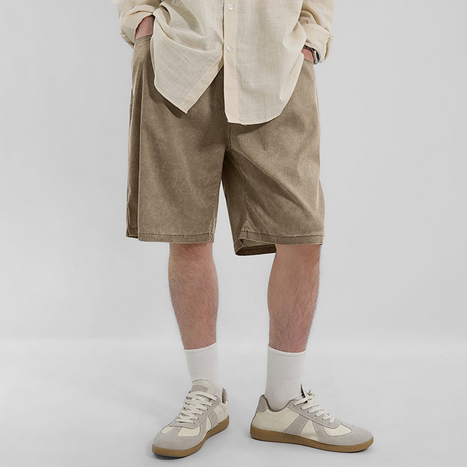 남성용 텐셀 에쉬드 워시 반바지 P3123