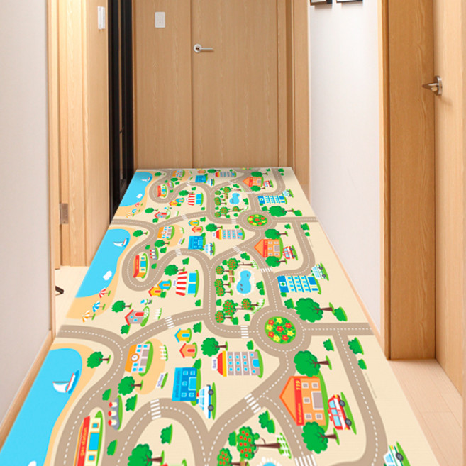 리빙코디 아동용 다용도 발코니 놀이방매트, 해피타운