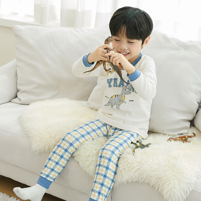 올로미미 남아용 티라노 9부 후라이스 실내복 상하의 세트