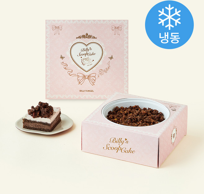 빌리엔젤 떠먹는 딸기 요거트 초코 케이크 (냉동), 410g, 1개