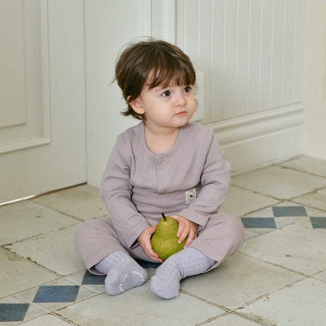 말랑하니 유아용 배앓이 방지 밤부 소프트 9부 실내복 상하의 세트