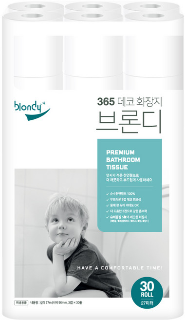 브론디 365 데코 화장지 27m, 30롤, 1세트