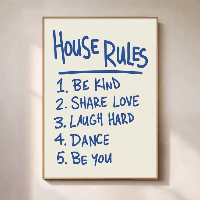 퍼니즈 홈 카페 포스터 하우스 룰B