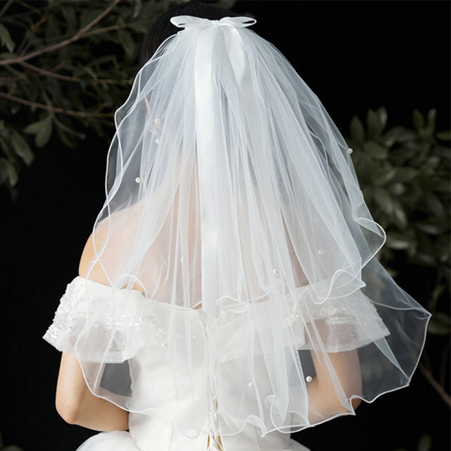 스타리움 셀프웨딩 브라이덜 샤워 면사포, 화이트, 1개