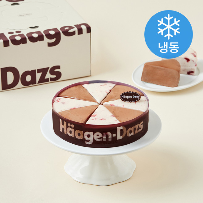 하겐다즈 조각 모둠 케이크 딸기 초코 (냉동), 642g, 1개