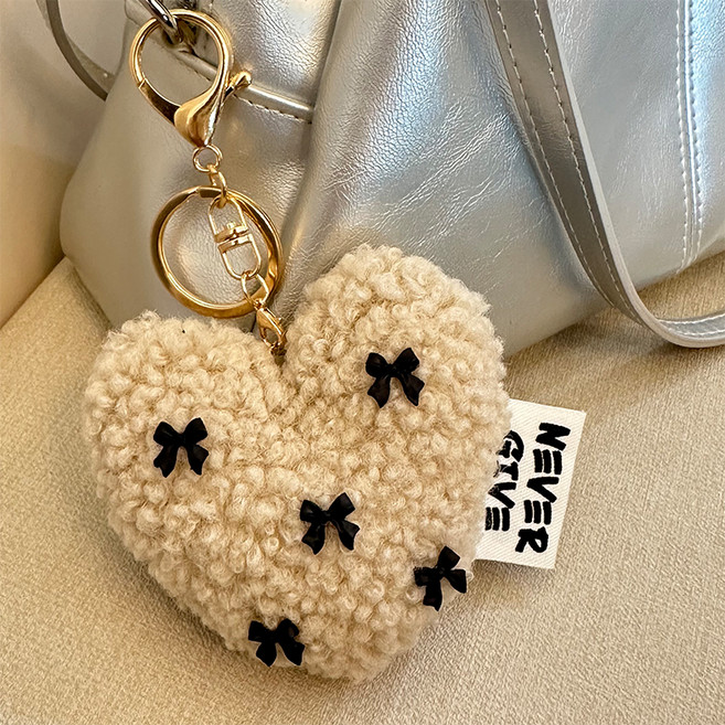 소리달 하취 하트 리본 솜 인형 참장식 가방키링