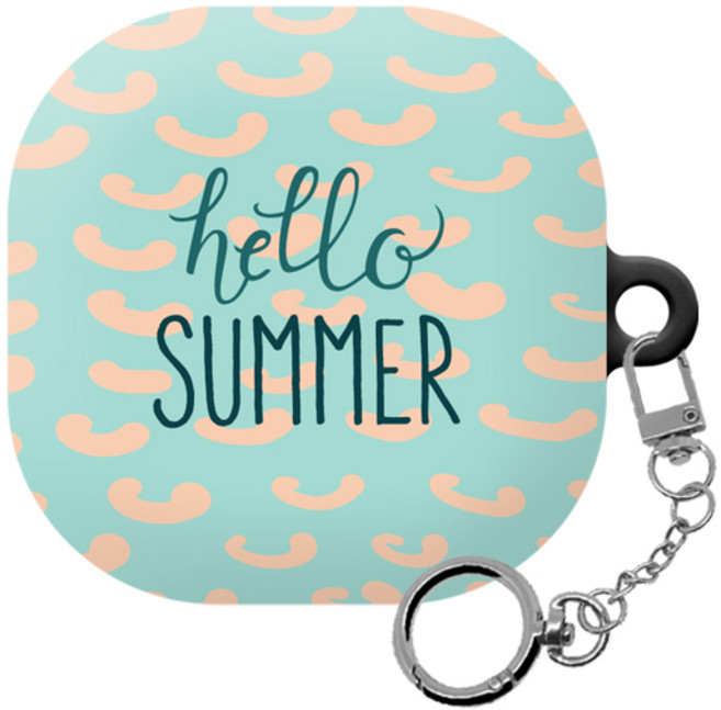 몬드몬드 알록달록 썸머 갤럭시 버즈 프로 / 라이브 하드 케이스 + 키링, hello summer(케이스), 1개