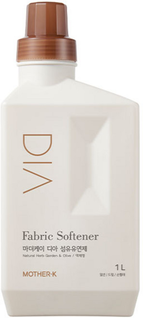 마더케이 디아 유아 섬유유연제 허브가든향 본품, 1개, 1L