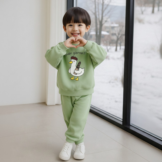 삼소니 아동용 기모민티 등원복 세트