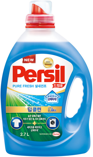 Persil 寶瀅 韓國原裝進口 室內晾衣型酵素洗衣凝露 滾筒洗衣機用, 2.7L, 1桶