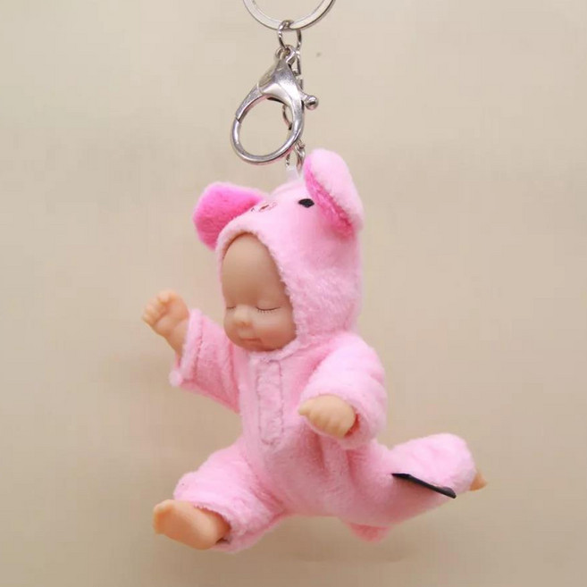 엘쏘 슬리핑 베이비 아기 인형 열쇠고리 키링