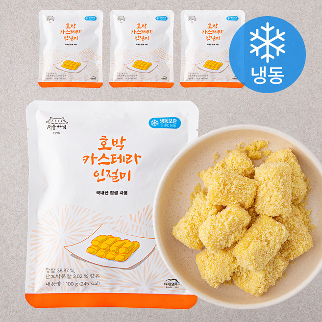 서울마님 호박 카스테라 인절미 (냉동), 100g, 1개입, 4개