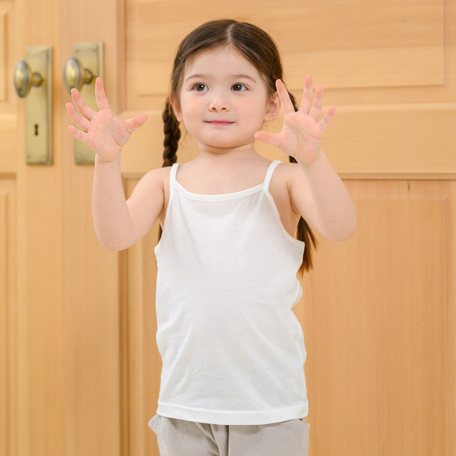 보누맘 여아용 순면 백물 끈런닝 3p