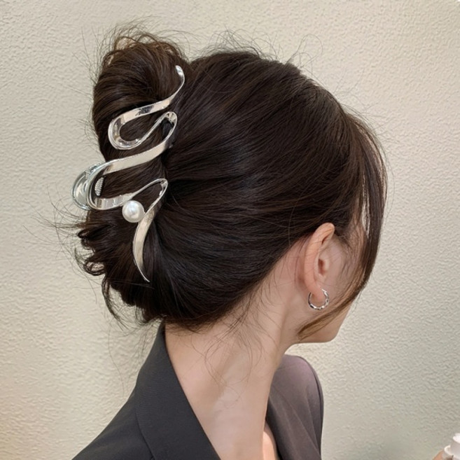 비비뮤아 빅웨이브 펄 대형사이즈 집게핀 HR1825