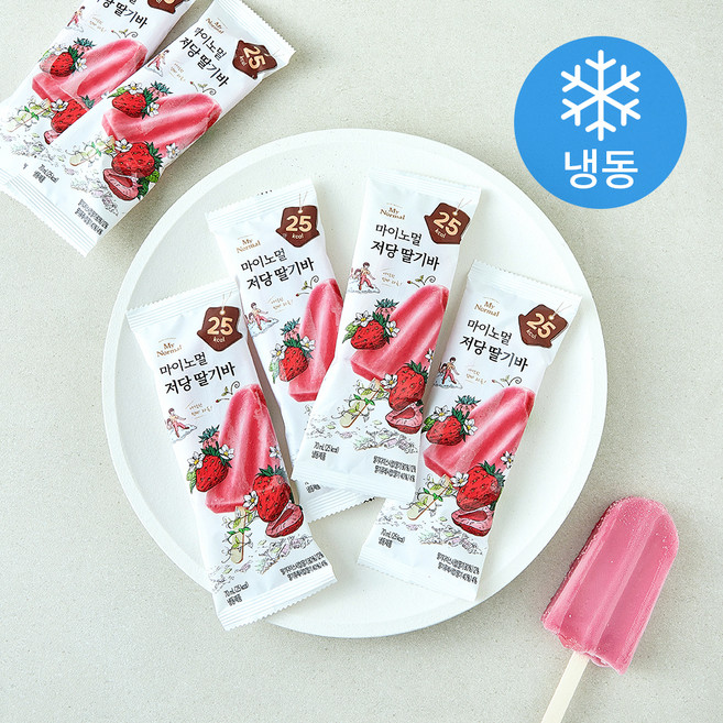 마이노멀 저당 딸기바 (냉동), 6개, 1개입, 70ml