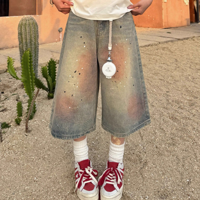 어썸풀 여성용 블랙크스 빅사이즈 7부 데님 팬츠 A26SPP121627