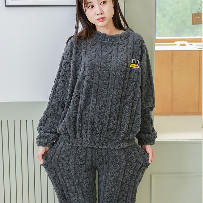 pancoat 女性柔軟睡眠睡衣上下套裝