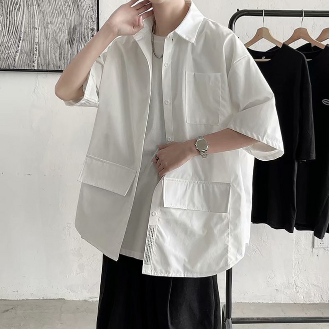 인피어스 남성용 멀티 포켓 반팔 셔츠 I263-51