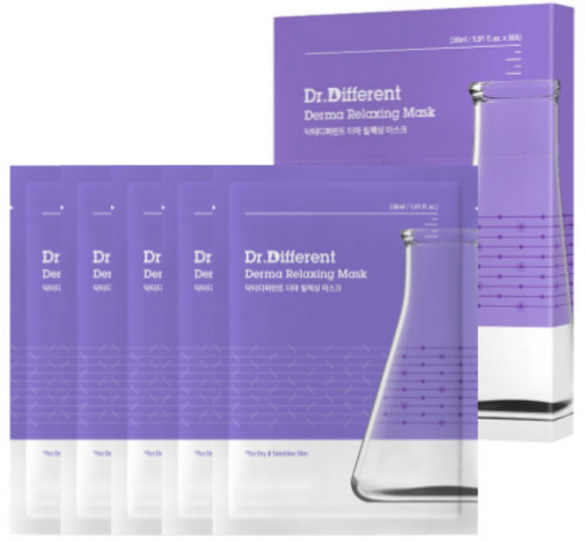 Dr.Different Derma舒緩面膜, 5片, 1盒