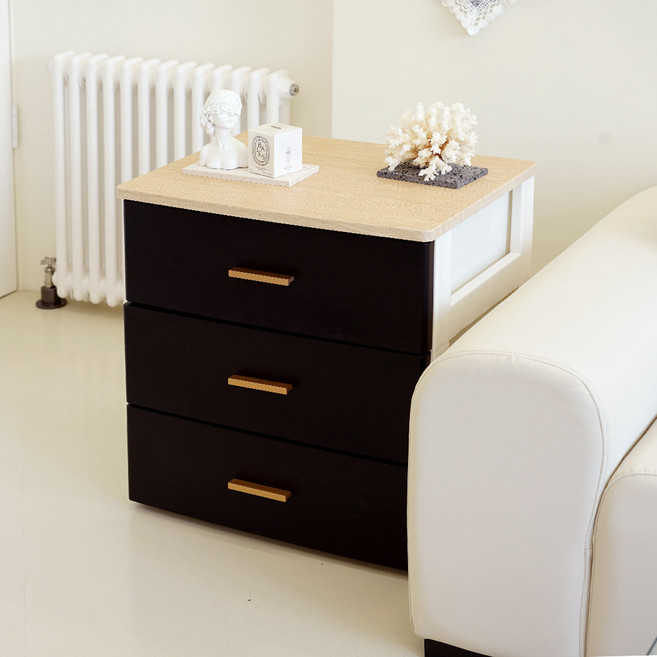 보노하우스 우드상판 서랍장, 블랙코드, 3단
