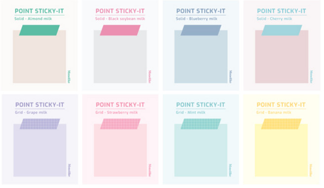 모노라이크 포인트 스티키 점착식 메모지 Ver 2 8종 세트, 혼합색상, 1세트