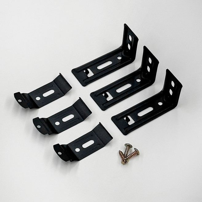 더원홈데코 콤비 블라인드 ㄱ자 브라켓 6.8 x 3.7 x 2.7 cm + 스냅 6.9 x 2.3 cm + 목재 피스 19mm 세트, 3세트, 블랙