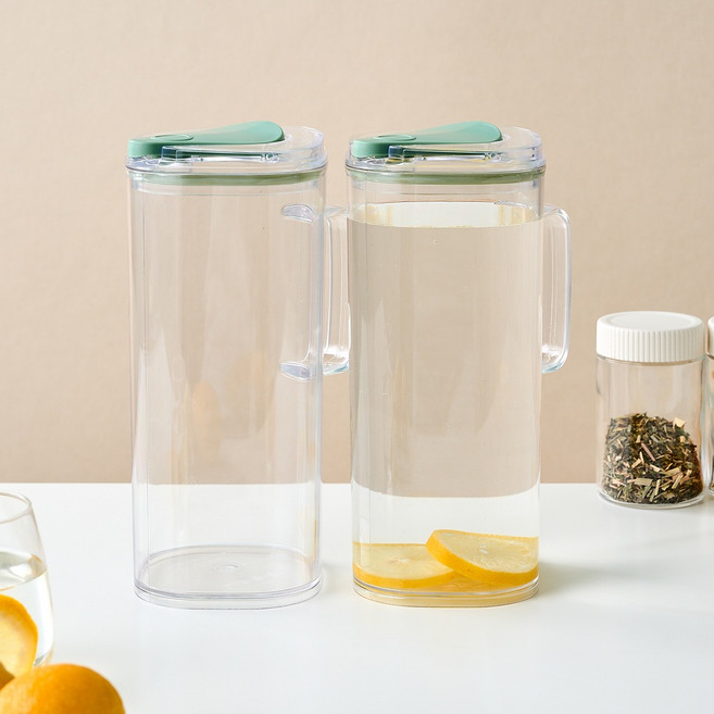 모던하우스 원터치 오픈 트라이탄 냉장고 물병, 그린, 1.9L, 2개