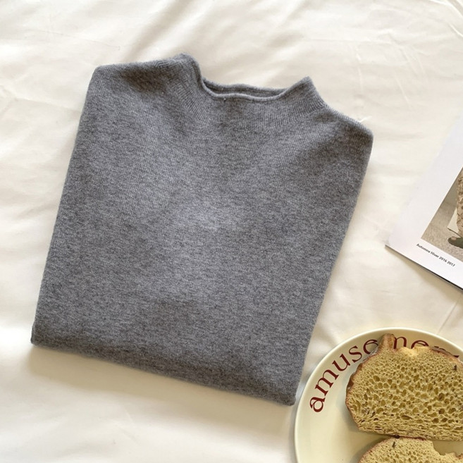 엘쏘 여성용 포근 소프트 하프 터틀넥 비스코스 니트 스웨터