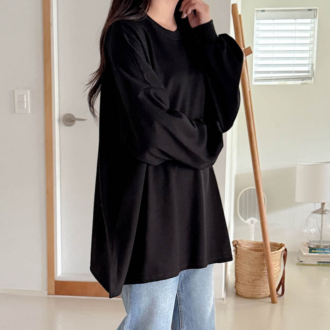 보리맘 무지 슬릿 임산부 박스 티셔츠 a66