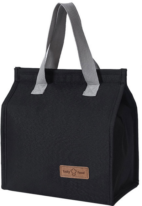 모던 보온 보냉 도시락 가방, 1개, 블랙