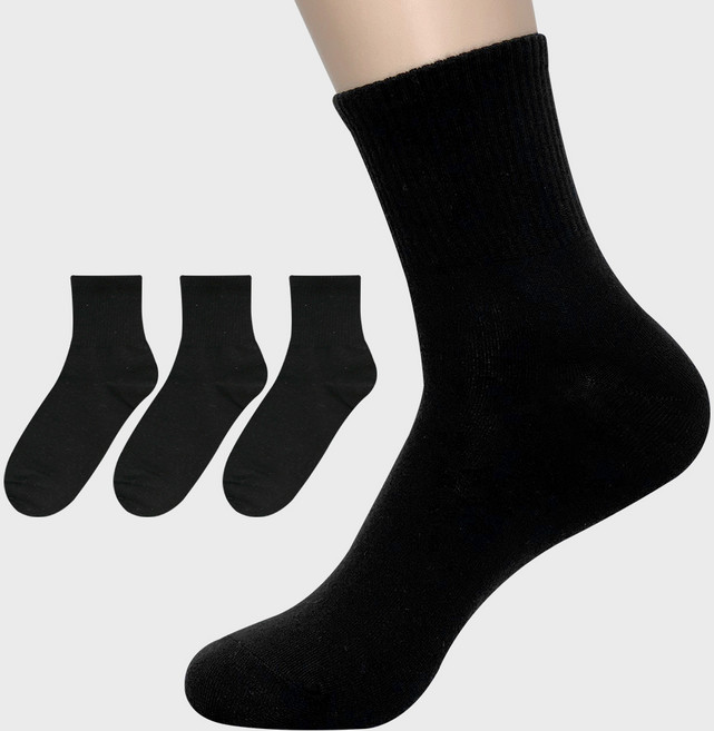 이지레그 남성용 학생용 밴드 중목 양말 3켤레 세트