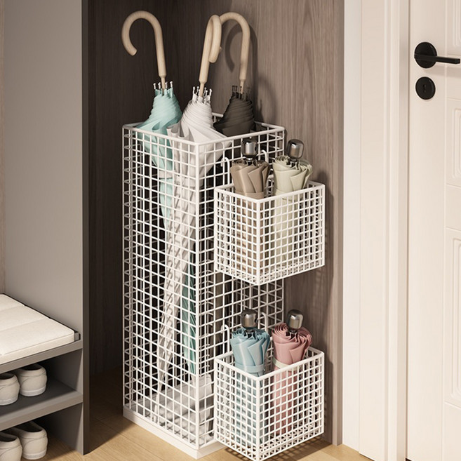 라라공방 인테리어 모던 철제 우산꽂이, 1개, 화이트