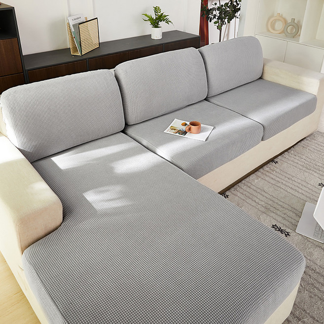 MA 베이직 밴딩 무지 컬러 쇼파 커버, 라이트그레이, 1개