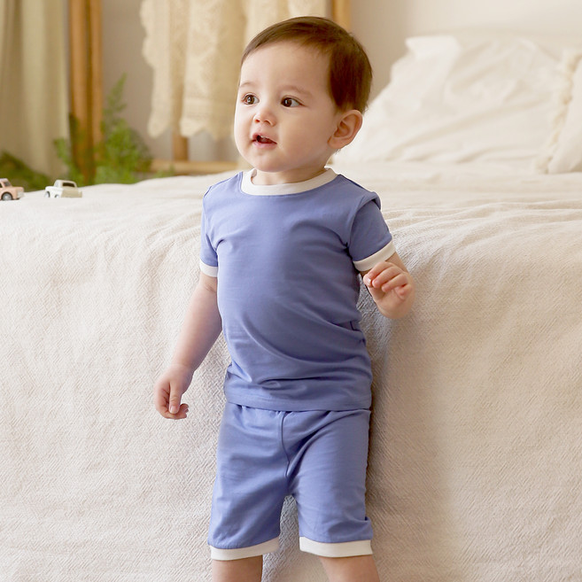 배냇베이비 아동용 마카롱 반팔 실내복 세트