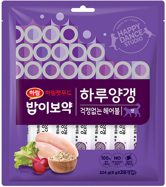 하림펫푸드밥이보약 캣 하루양갱, 걱정없는 헤어볼, 224g, 1개