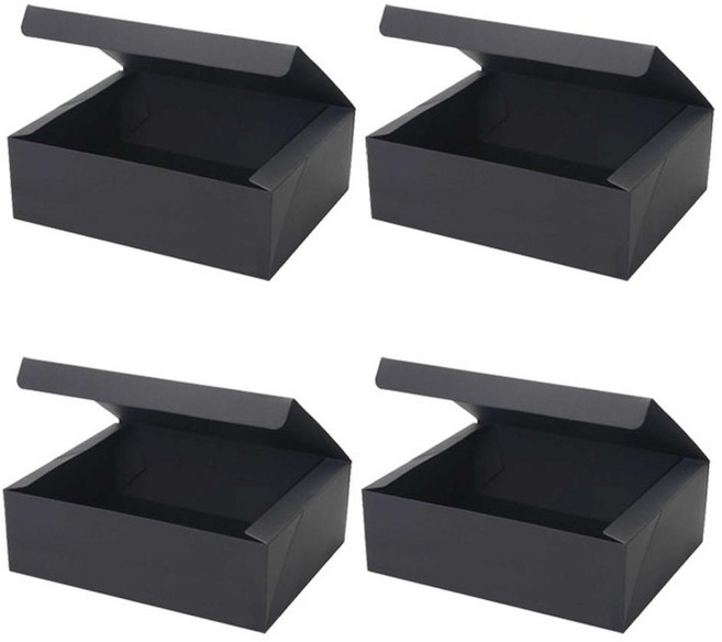 Indikay 素面黑色禮物盒 5號, 黑色, 4個