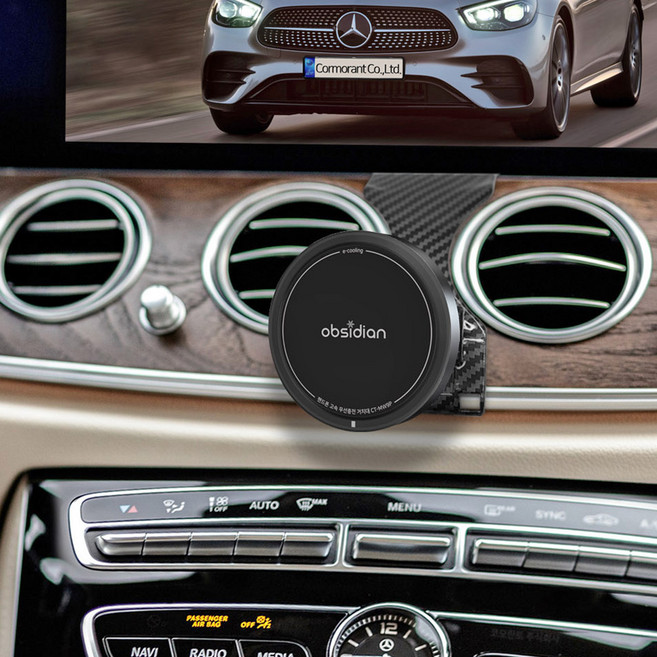 벤츠 E클래스 W213 e쿨링 Qi2 핸드폰 고속 무선충전 거치대, 블랙, CT-MW9PE_B+CT-HCM00