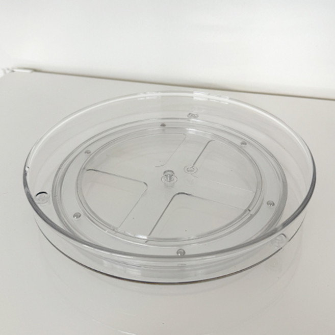 욕실 회전 화장품 정리 트레이 대형, 투명, 1개