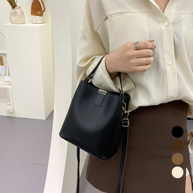 엘쏘 어텀 레더 버킷백