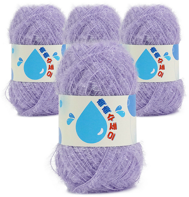 쎄비 촉촉 수세미 뜨개실, 인디라벤다, 4개