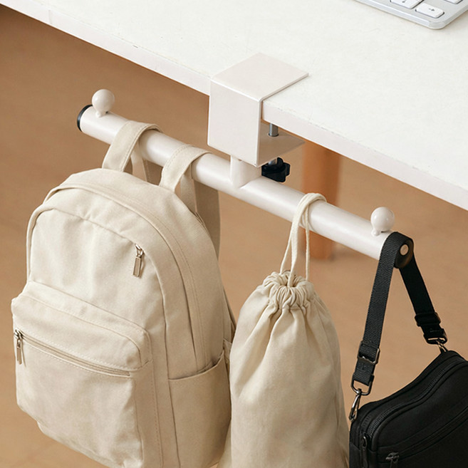 주앤지 무타공 책상 양방향 멀티 가방걸이, 화이트, 1개