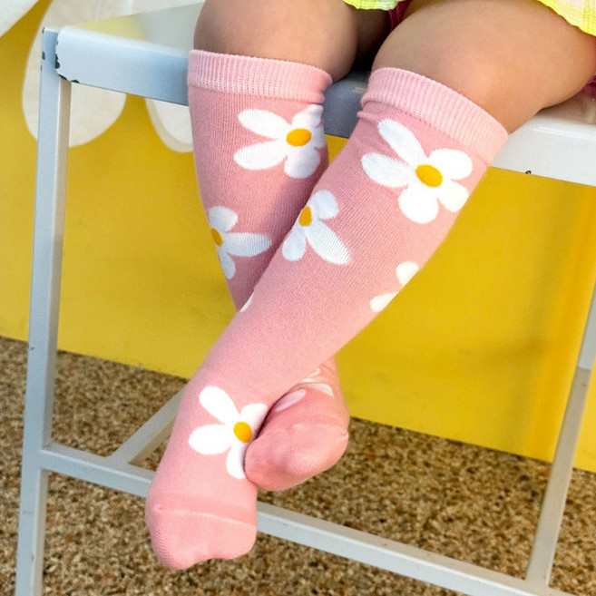 설레발 아동용 미끄럼방지 빅플라워 니삭스