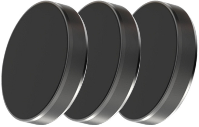 올리보 자석 원형 핸드폰 부착식 거치대, 3개, 블랙