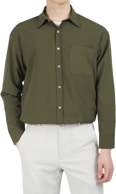 다꾸앙 남성용 긴팔 오버핏 세이버 셔츠 D12K4_ss3535