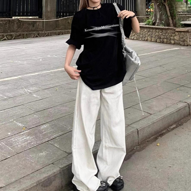 레몬소울 여성용 에오눌 프린팅 반팔 티셔츠