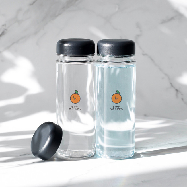 가쯔 마이보틀 무지 텀블러 2p + 스티커 세트, 오렌지, 500ml, 1세트