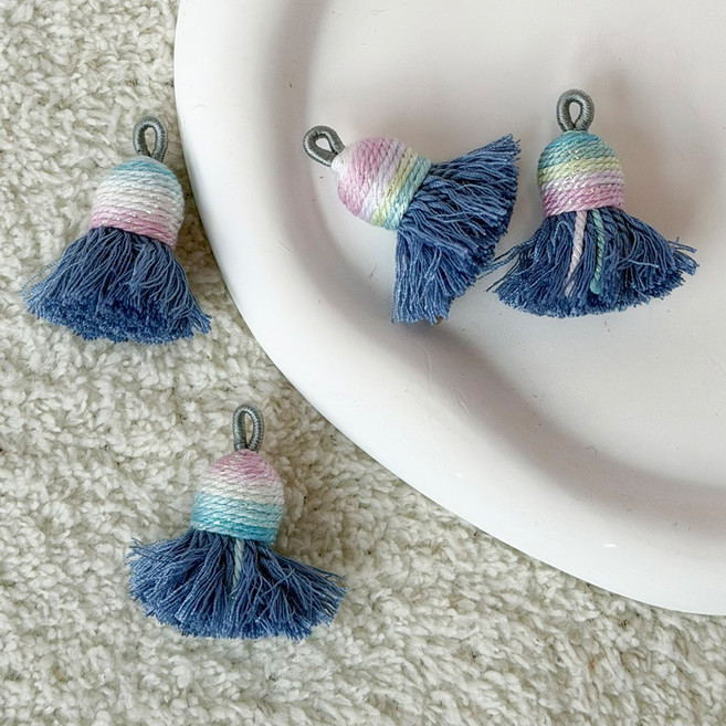 베스트팩 마카롱 태슬 부자재, 포그블루, 5개