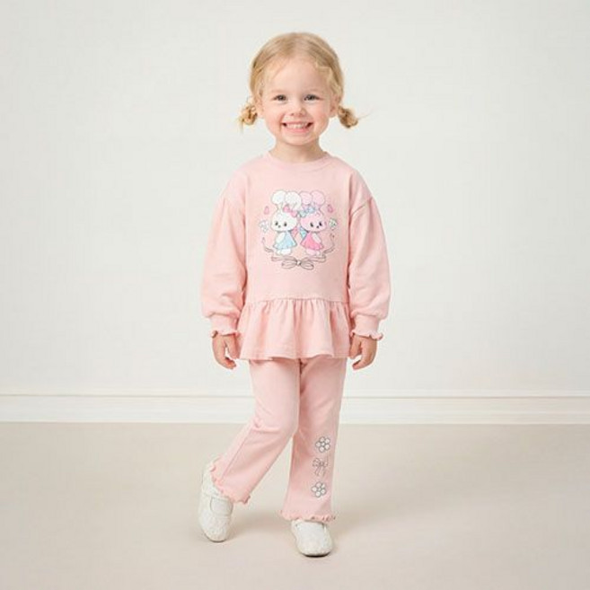 밀크마일 귀요미 트윈래빗 상하복 세트