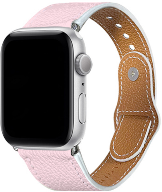 에잇클로드 애플워치 호환 천연가죽 밴드 스트랩 똑딱이형, 모브, 1개