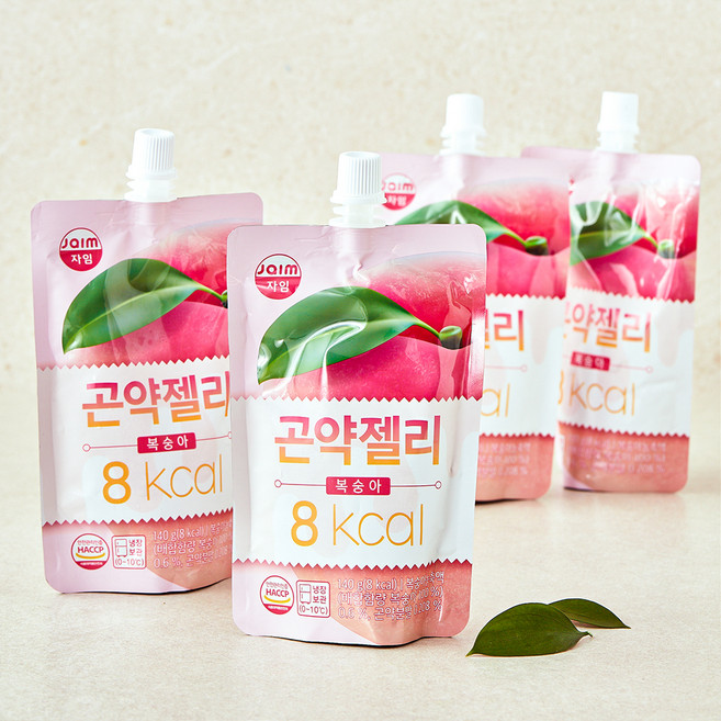 jaim 곤약젤리 복숭아, 140g, 1개입, 4개